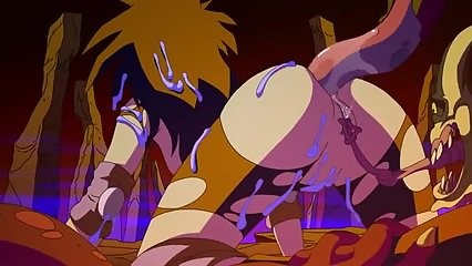 Teen anime ass and pussy drilled by monster tentacles