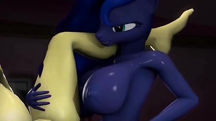 Animated yellow colored My Little Pony character received sex from behind