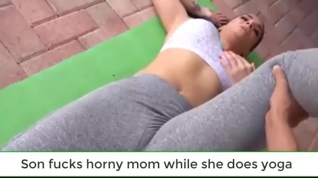Stepson fucks horny mom while she does yoga