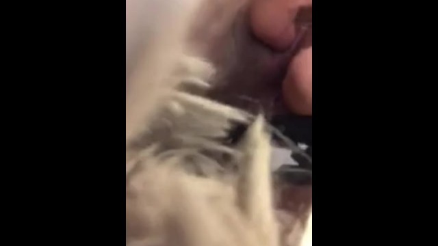 Dirty slut playing with herself while her man watches