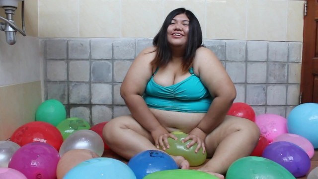 Asian BBW Playing With Water Balloons