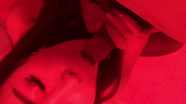 Hot sexy asian give blowjob and take all the load inside her mouth